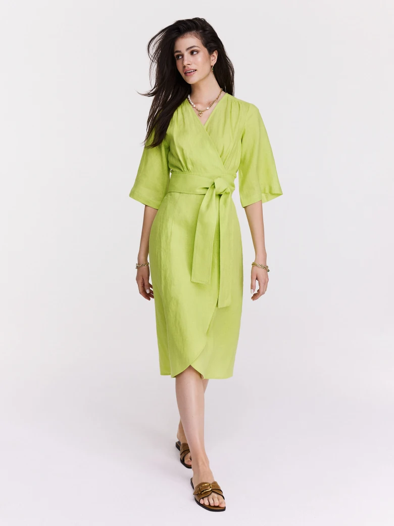 Lime green kimono cut dress
