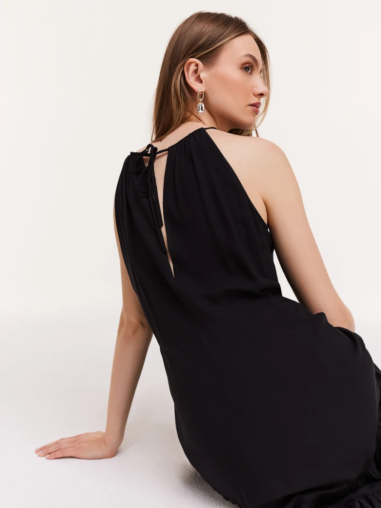 Black dress with halter neckline