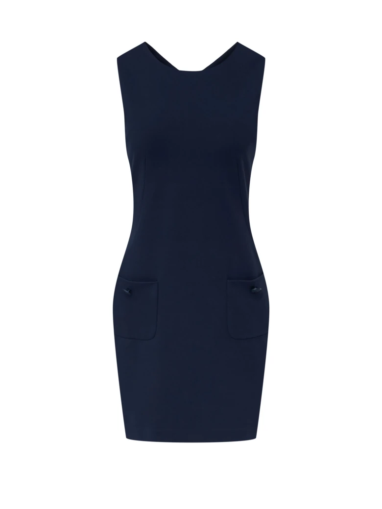 Navy blue simple sleeveless dress