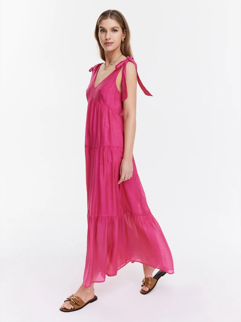 Long dress with tied straps