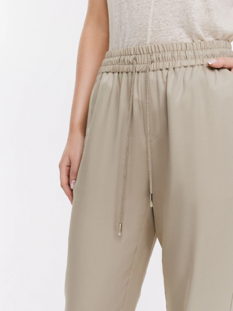 Beige lyocell pants