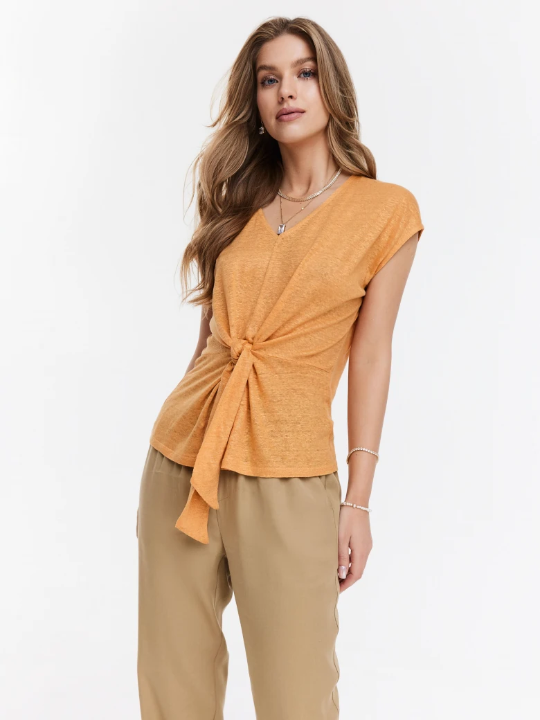 Dark beige lyocell pants