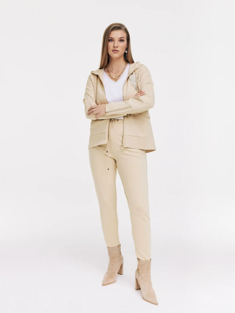 Beige high-waisted pants