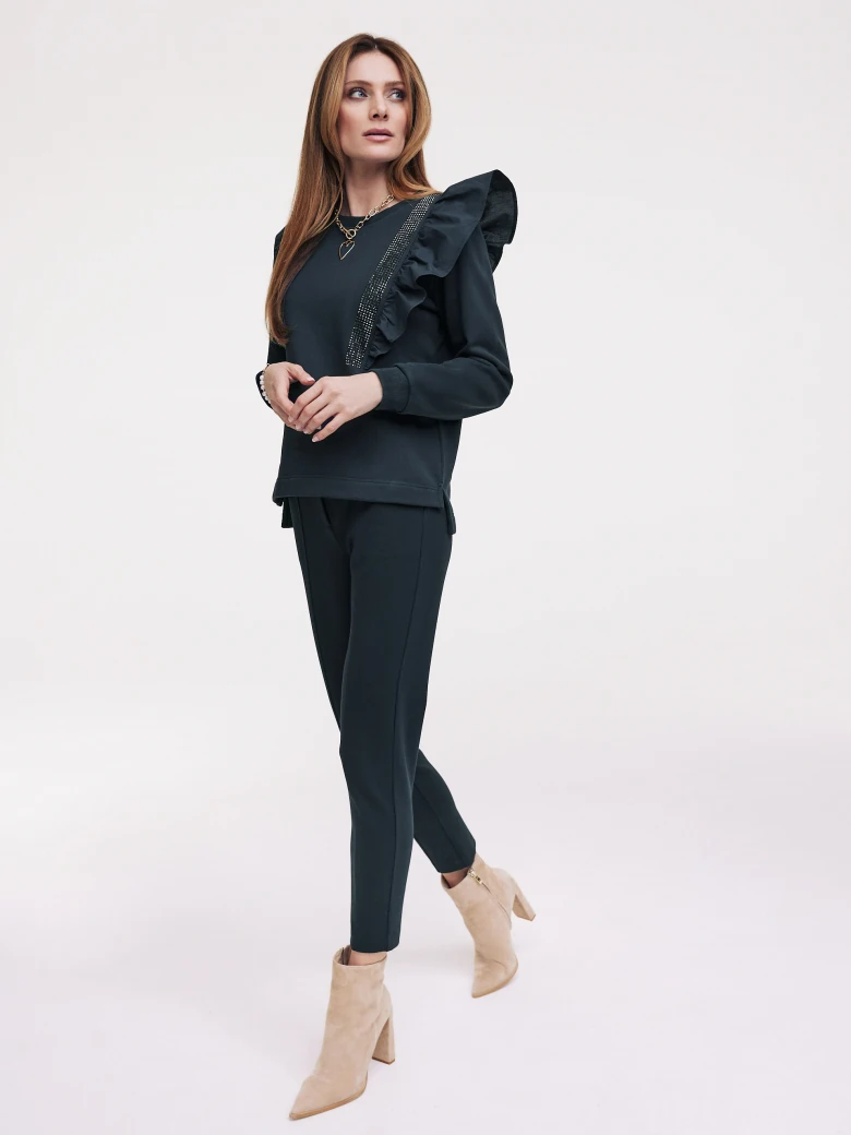 Navy blue high-waisted cigarillos