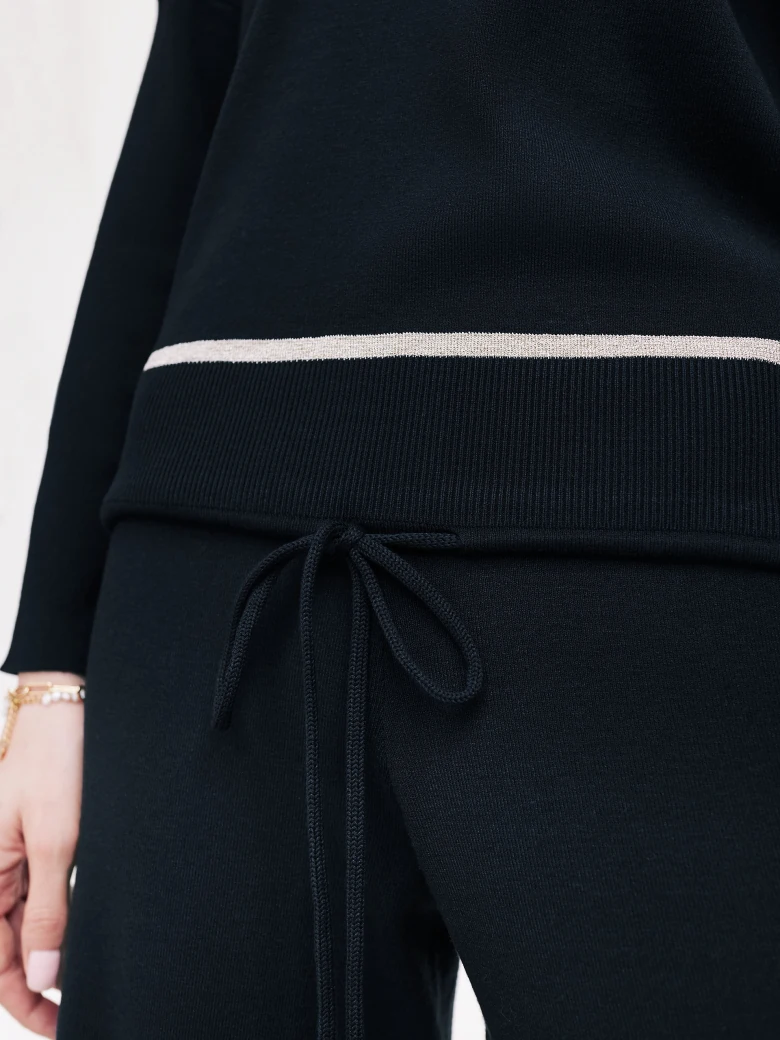 Navy blue pants with piping