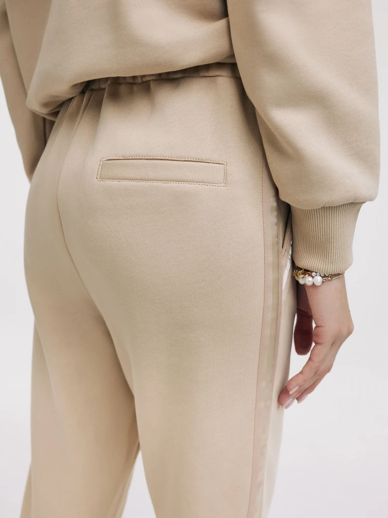 Beige cotton sweatpants