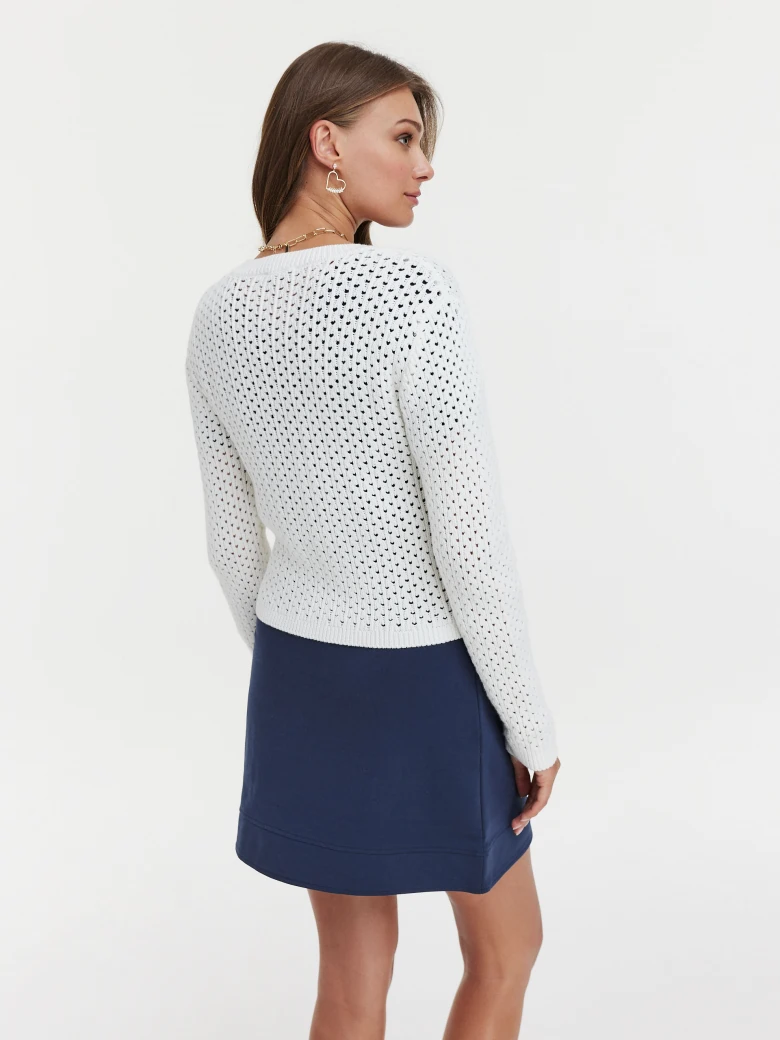 Navy blue mini skirt with buttons