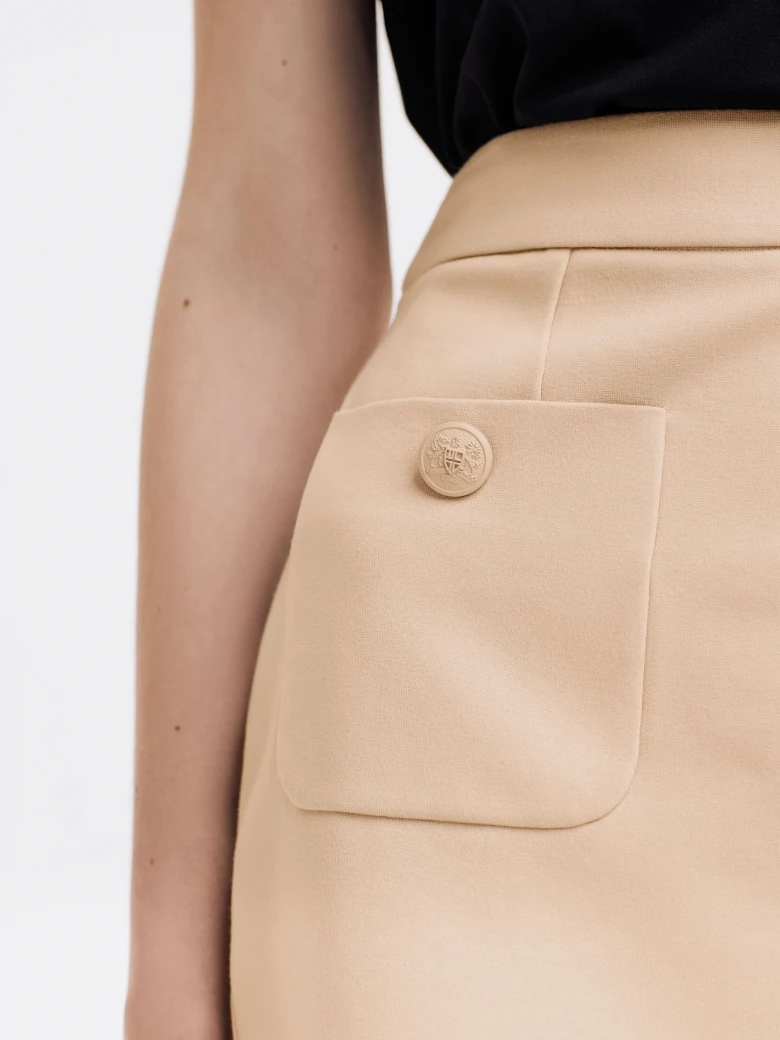 Beige high-waisted skirt