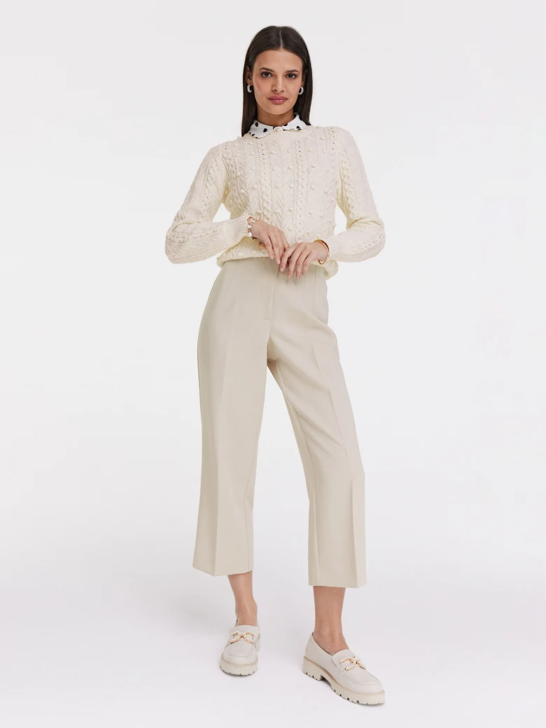 Cream checkered sweater