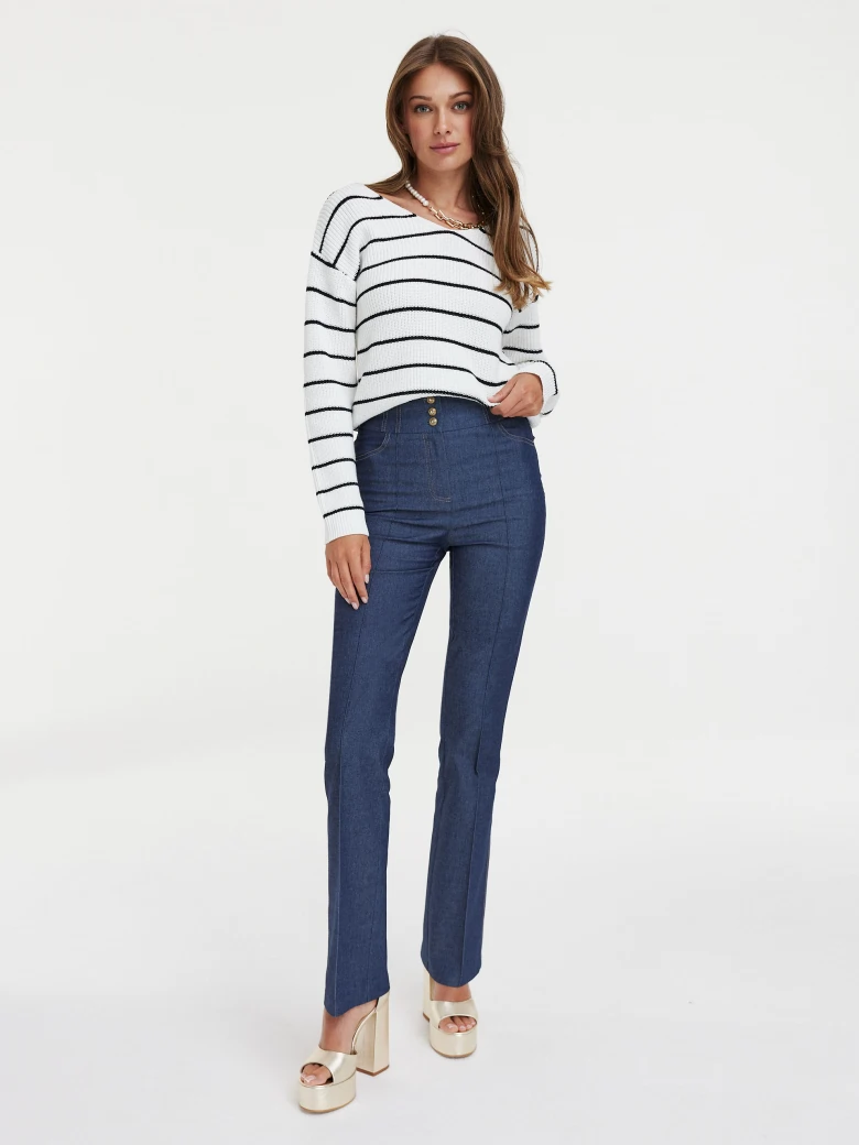 White striped sweater