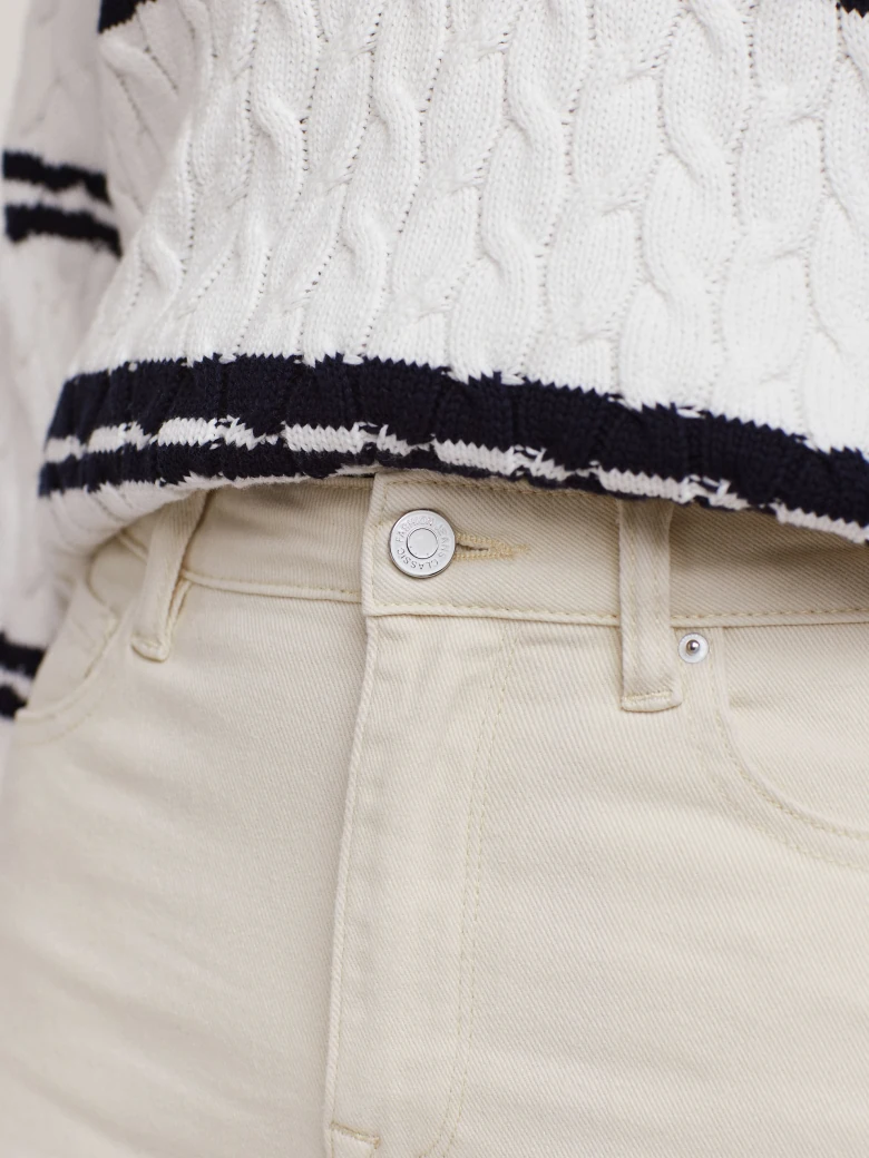 White plaid striped sweater