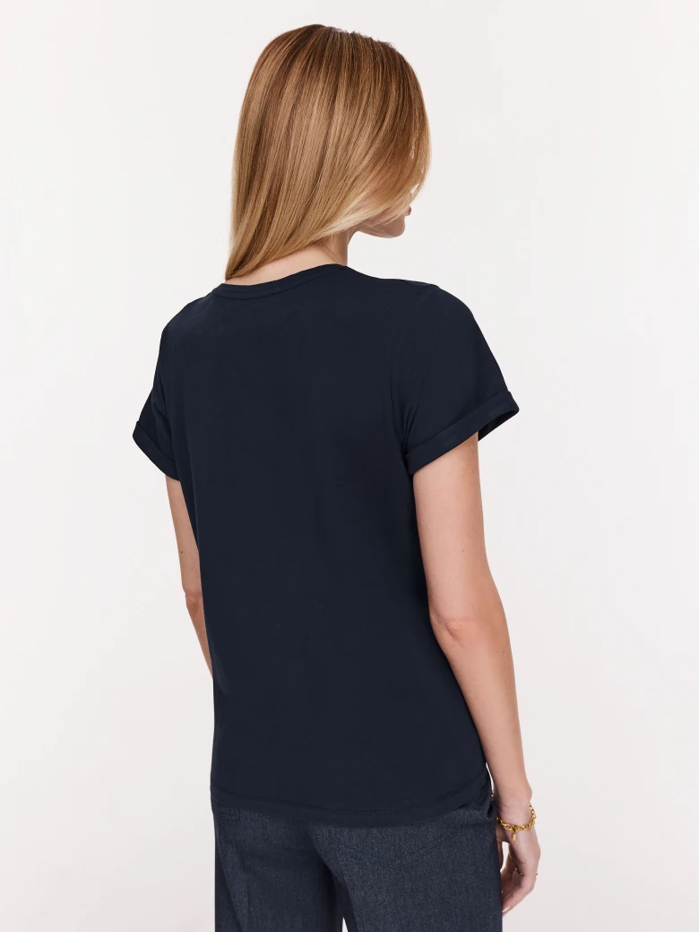 Cotton blouse with flower embellishments