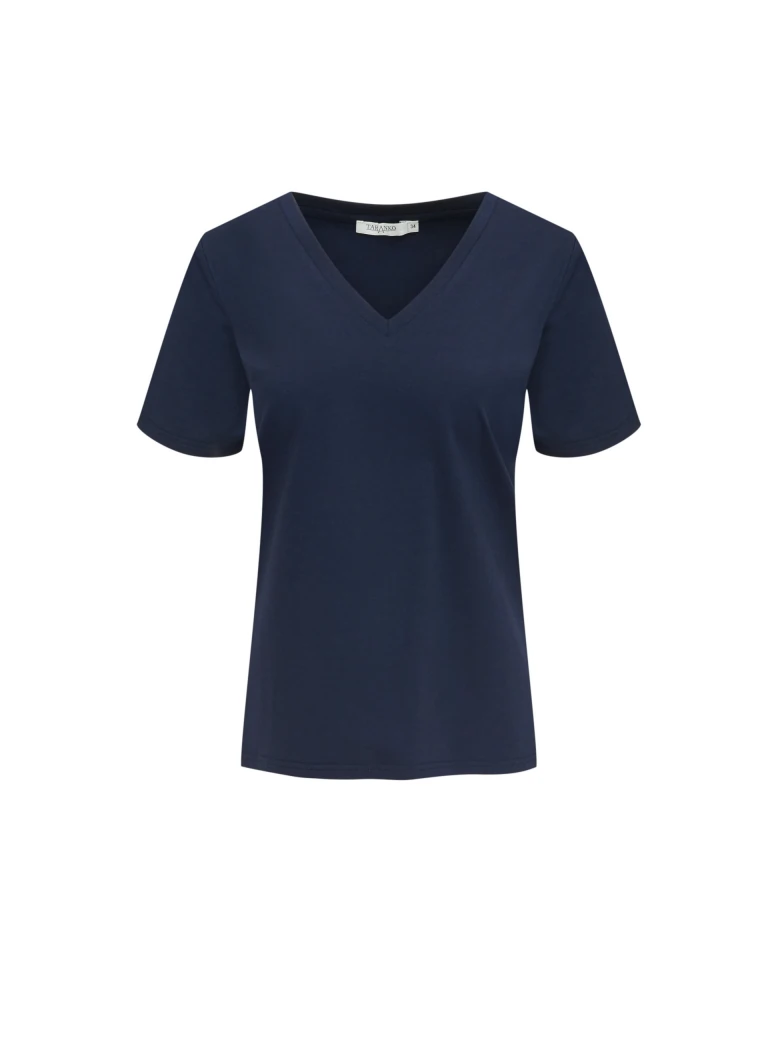 Navy blue short sleeve blouse