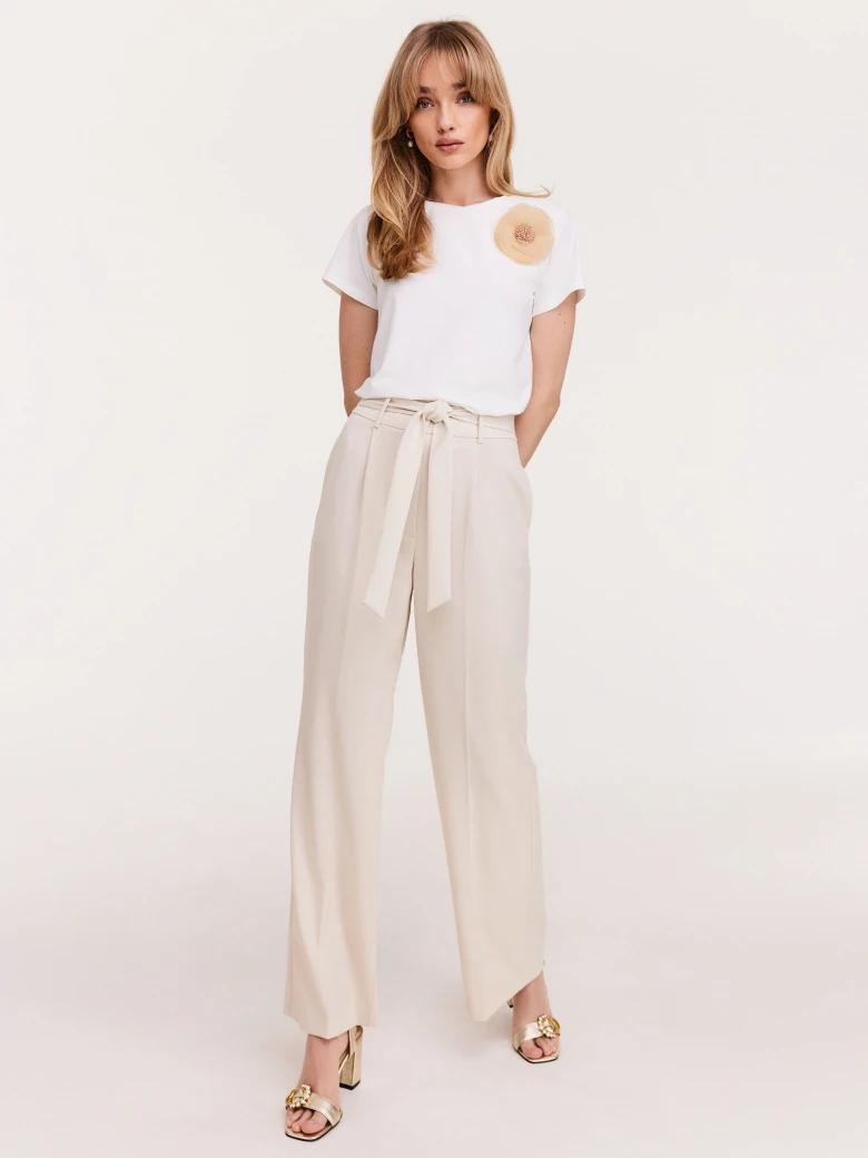 Classic white blouse with short sleeves