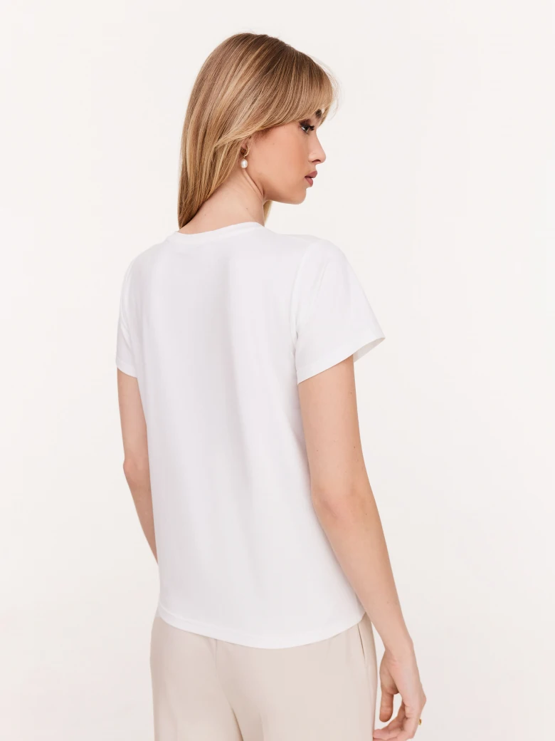 Classic white blouse with short sleeves