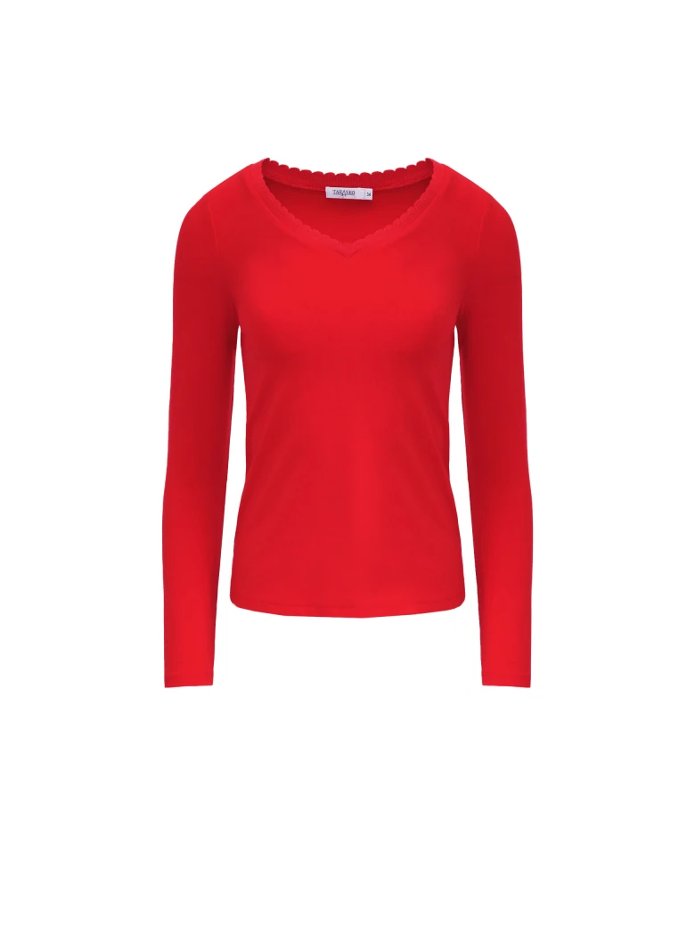 Red long sleeve blouse