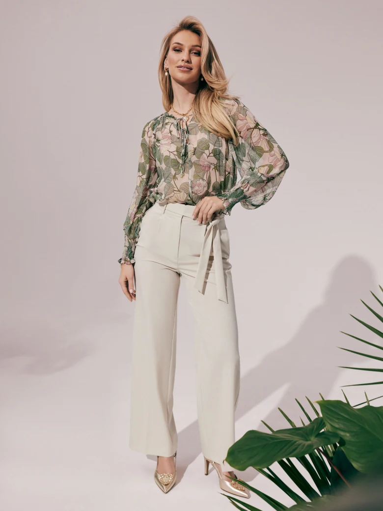 Light transparent floral shirt
