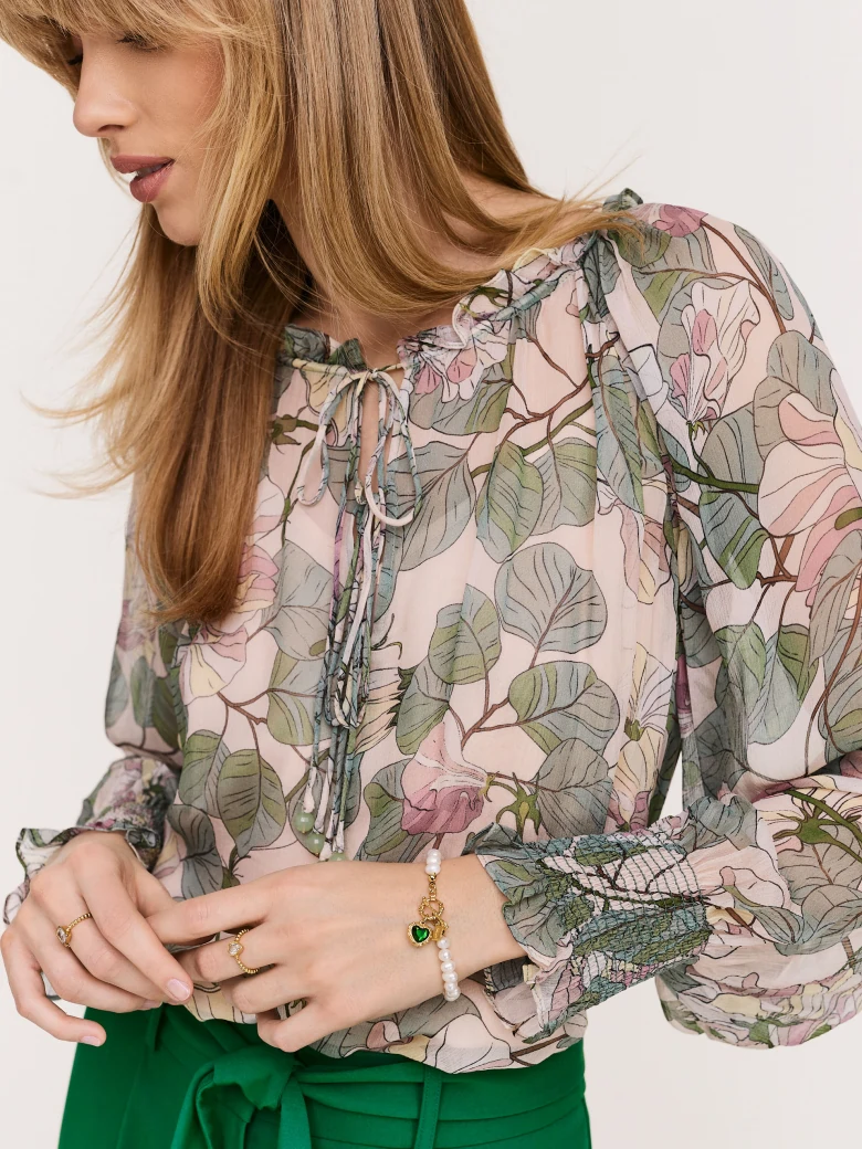 Light transparent floral shirt