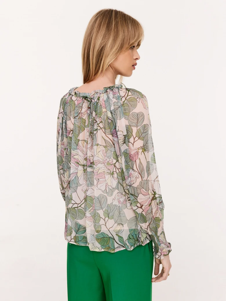Light transparent floral shirt