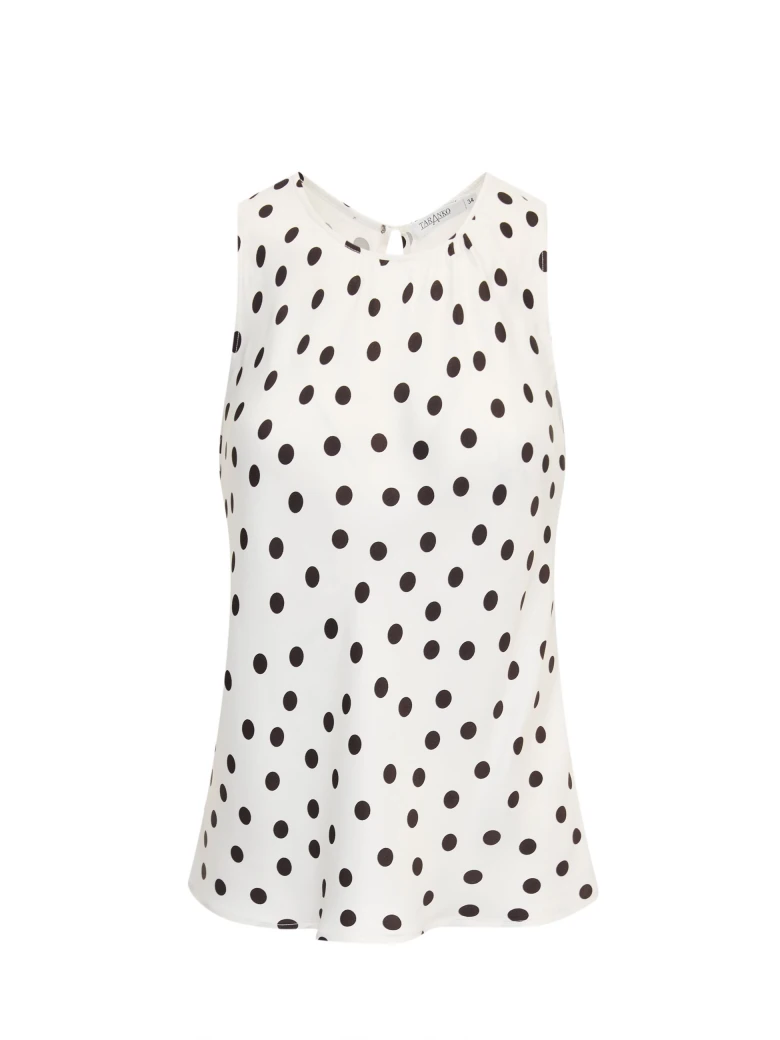 White blouse with black peas