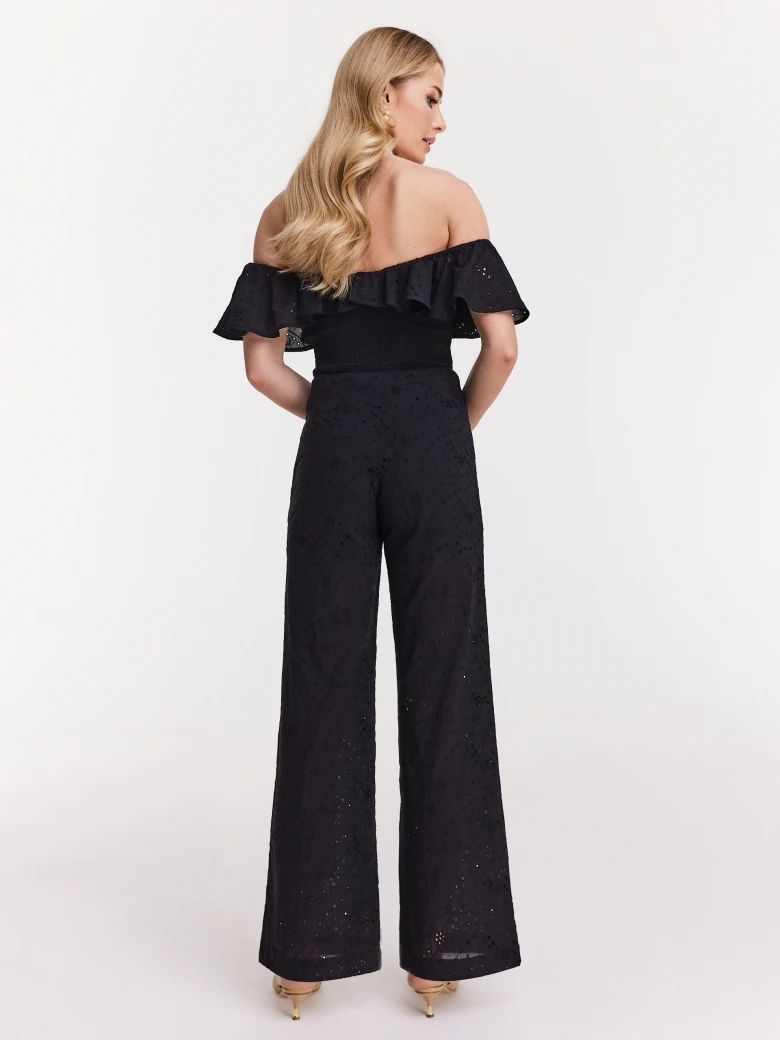 Elegant blouse with decorative inserts