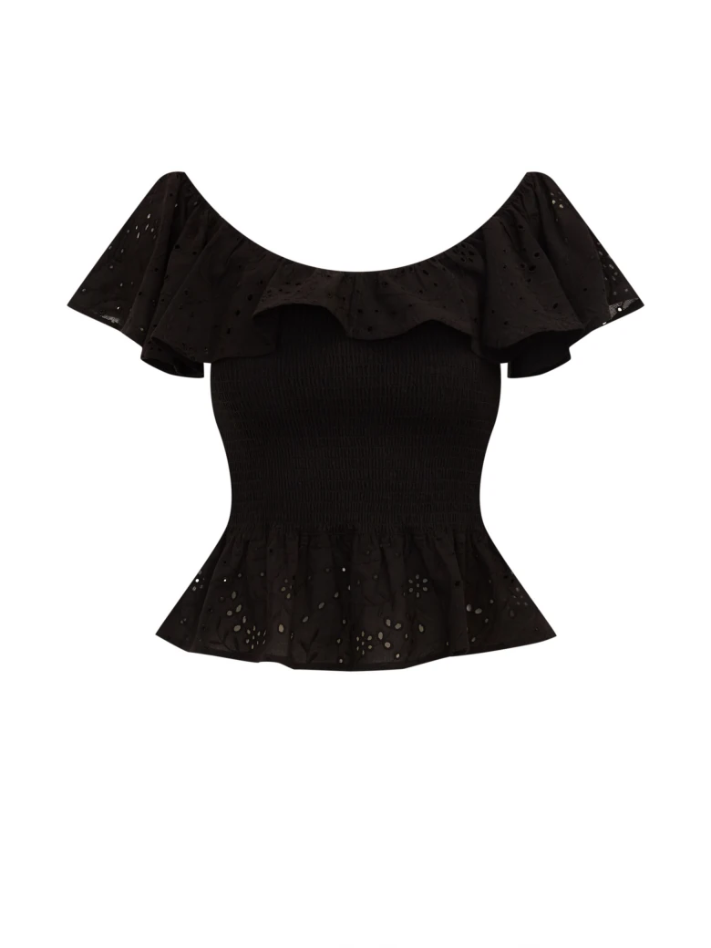 Elegant blouse with decorative inserts