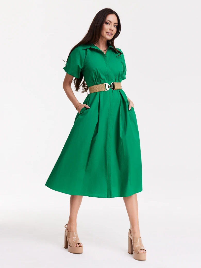 Green dress with flared bottom