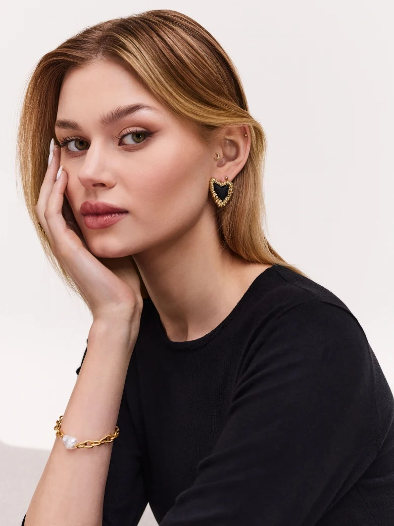 Fitted black knit dress