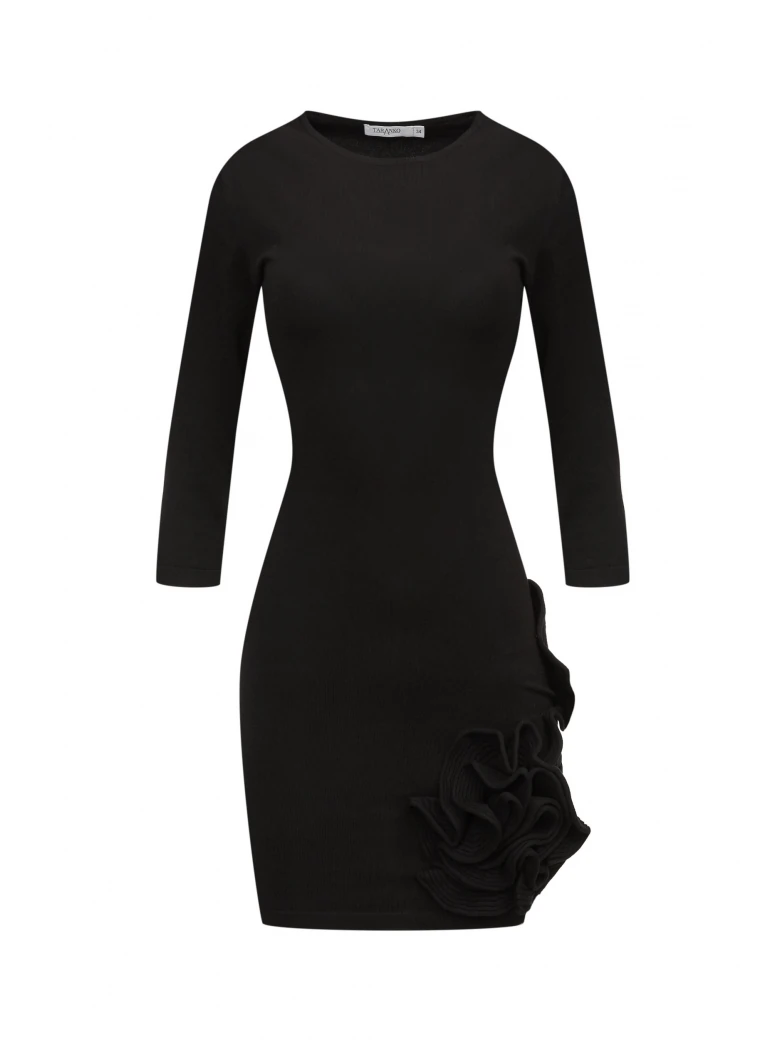 Fitted black knit dress
