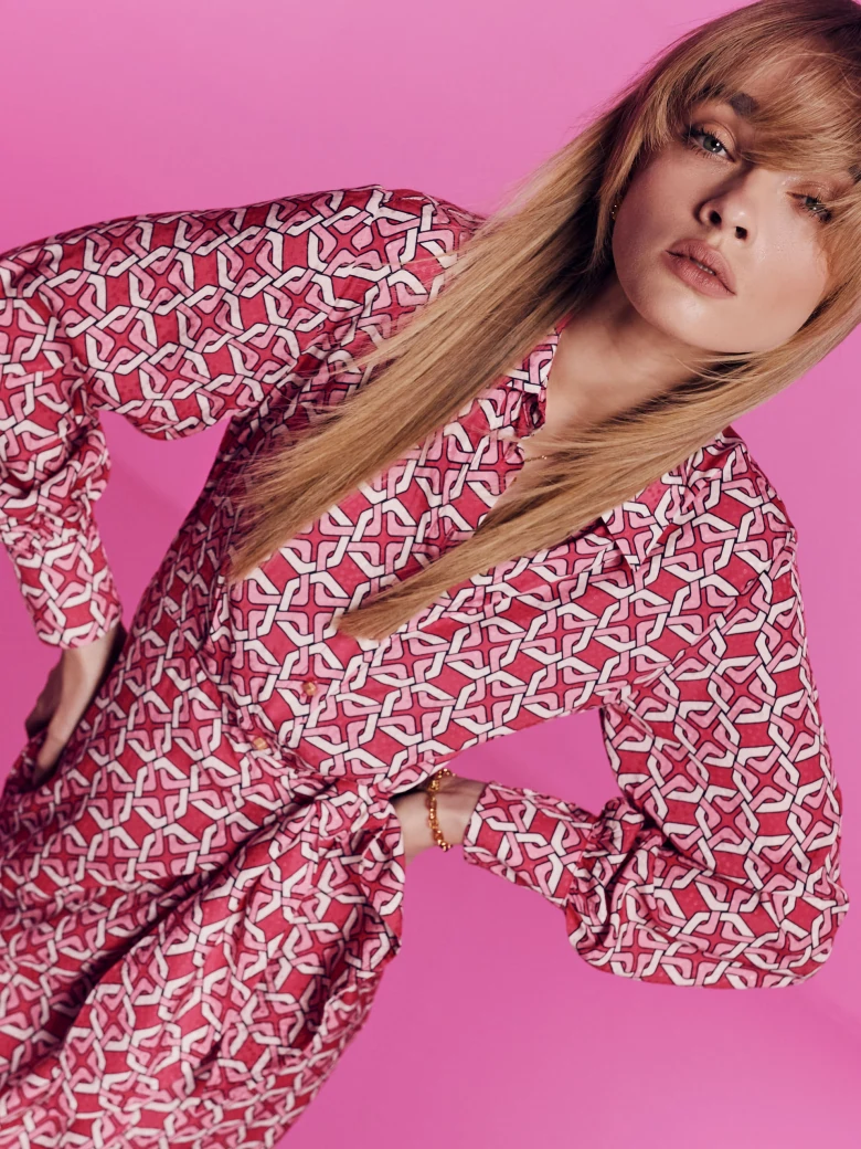 Emery dress with geometric pattern
