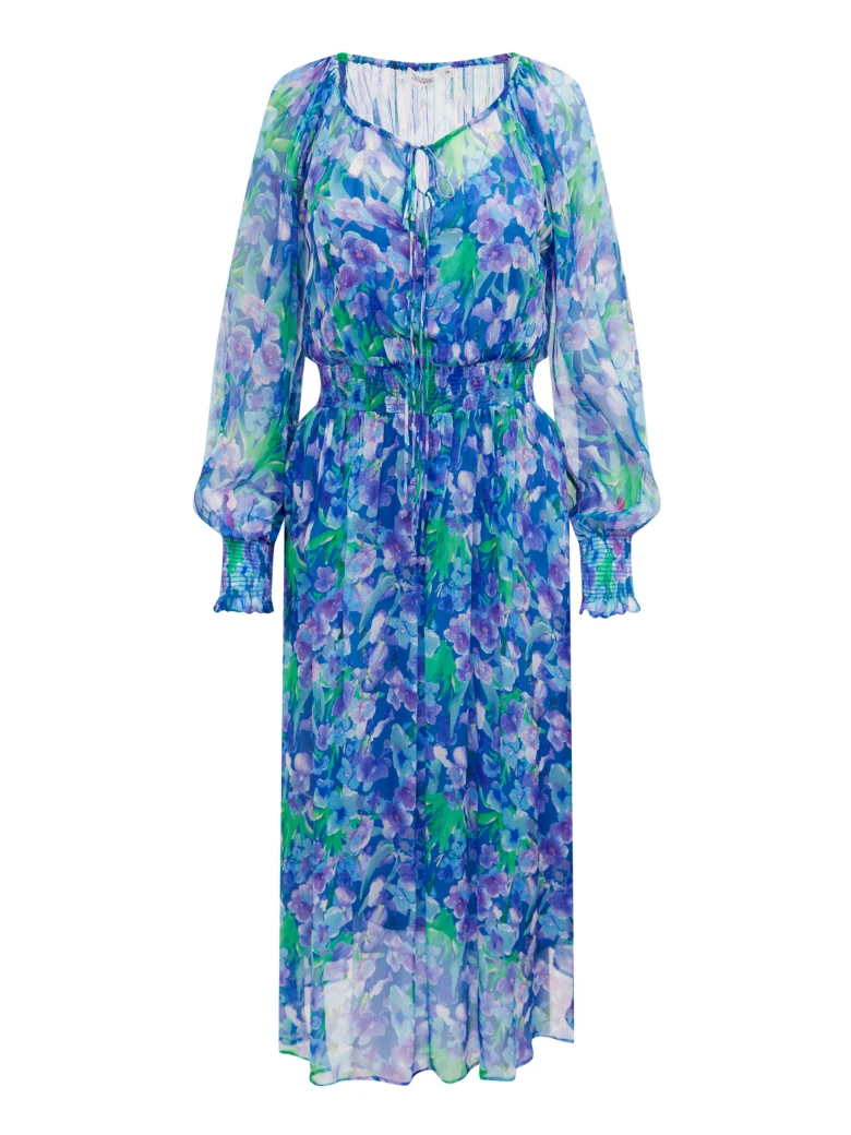 Long blue floral dress