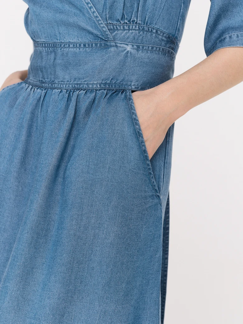 Blue lyocell midi dress