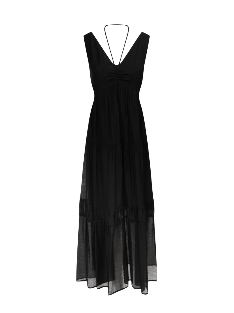 Black loose dress with neckline
