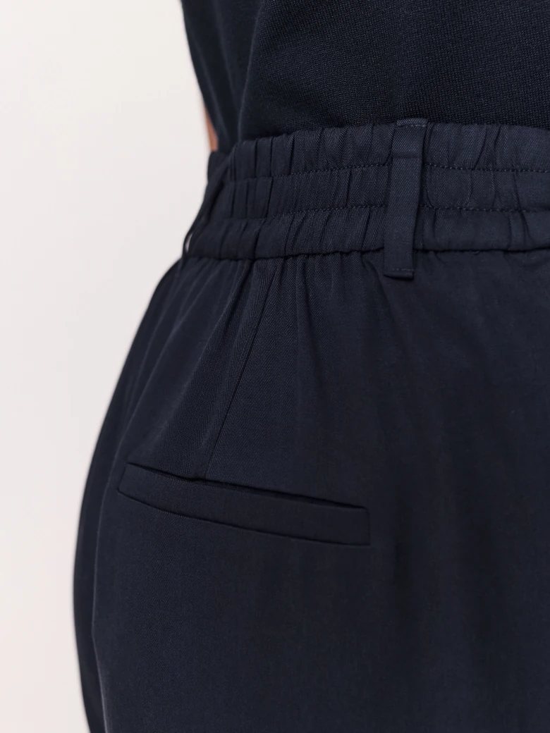 Navy blue pants with wide legs