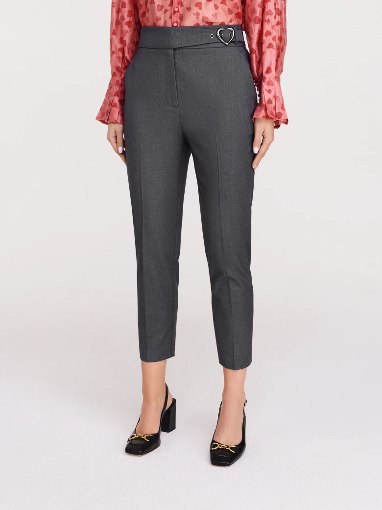 Grey ⅞ high-waisted cigarillos