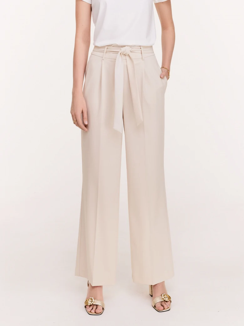 Loose beige viscose pants