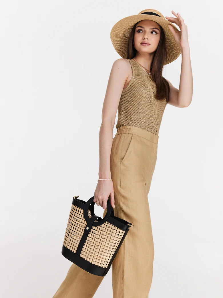Beige linen pants -Taranko