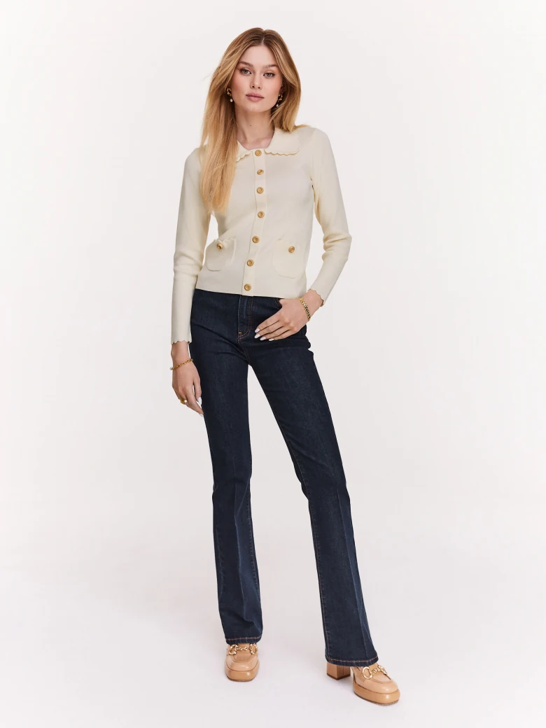 Cream cardigan with decorative buttons