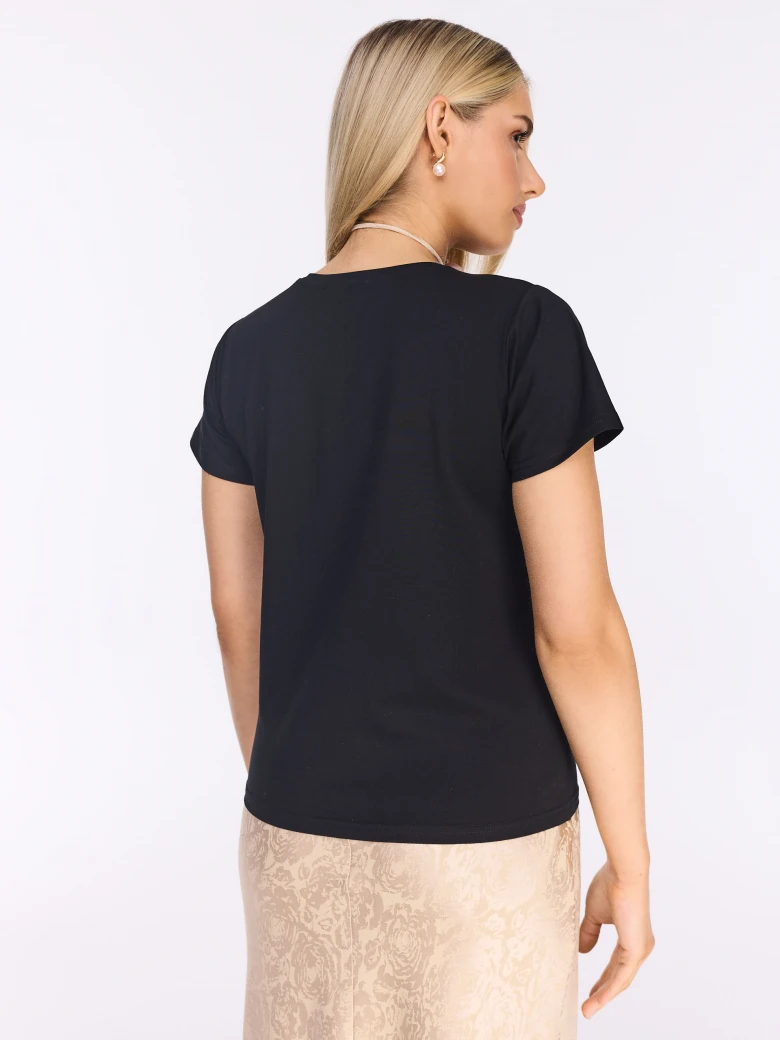 Black short sleeve blouse