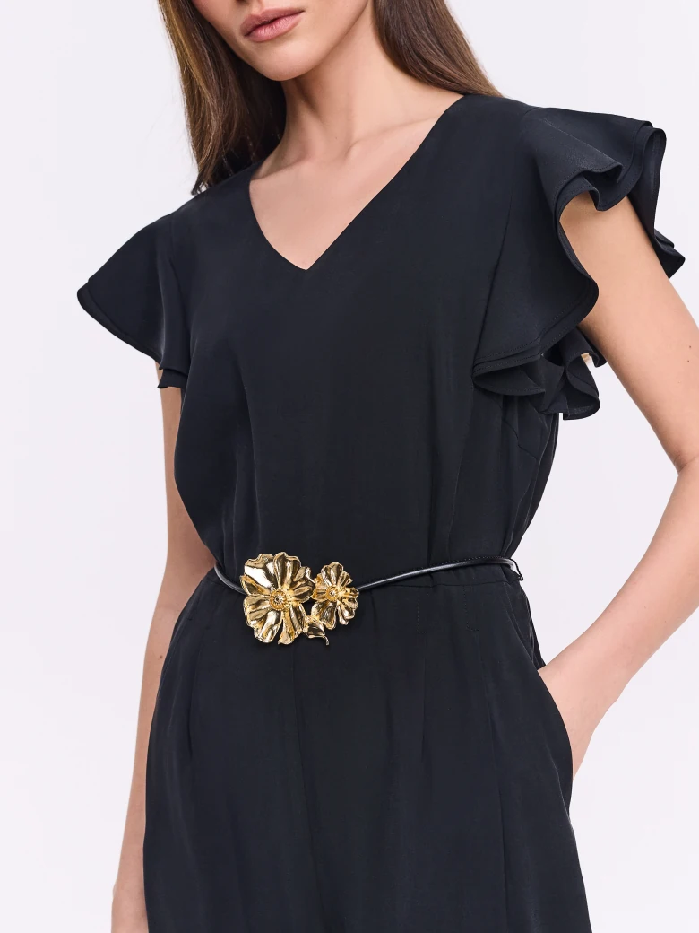 Elegant black jumpsuit with straight legs