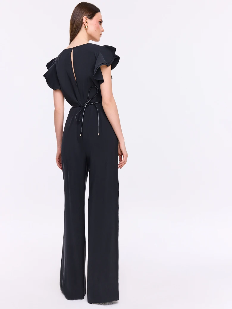Elegant black jumpsuit with straight legs