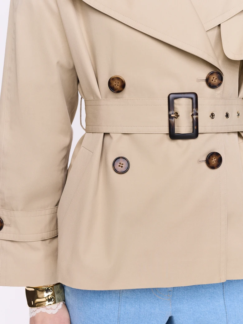 Beige jacket à la short trench coat