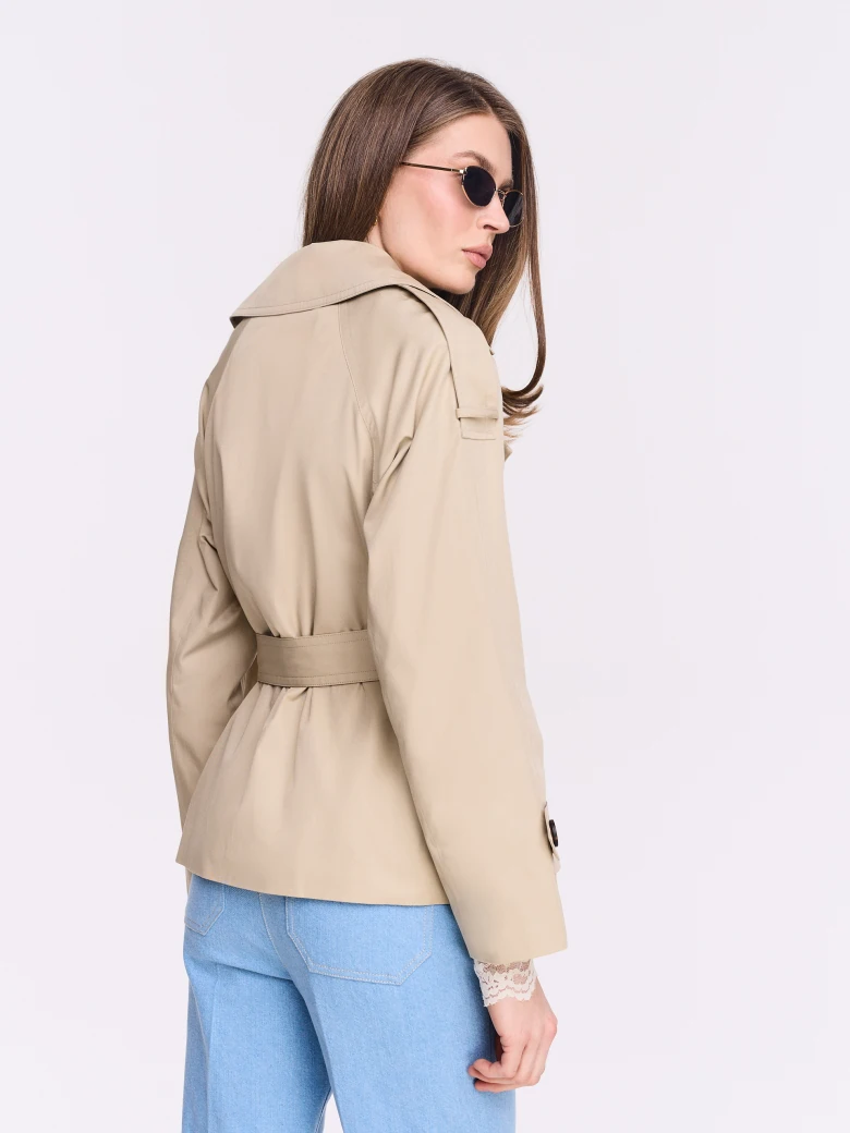 Beige jacket à la short trench coat