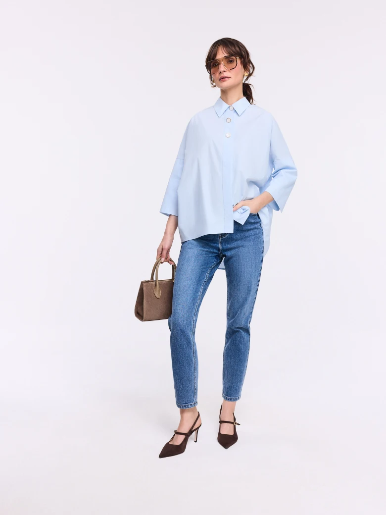 Blue cotton oversized shirt
