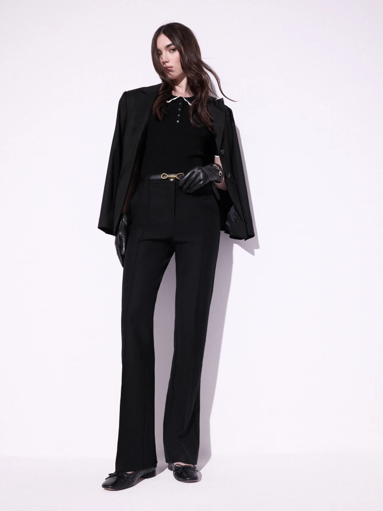 Elegant black pants with straight legs