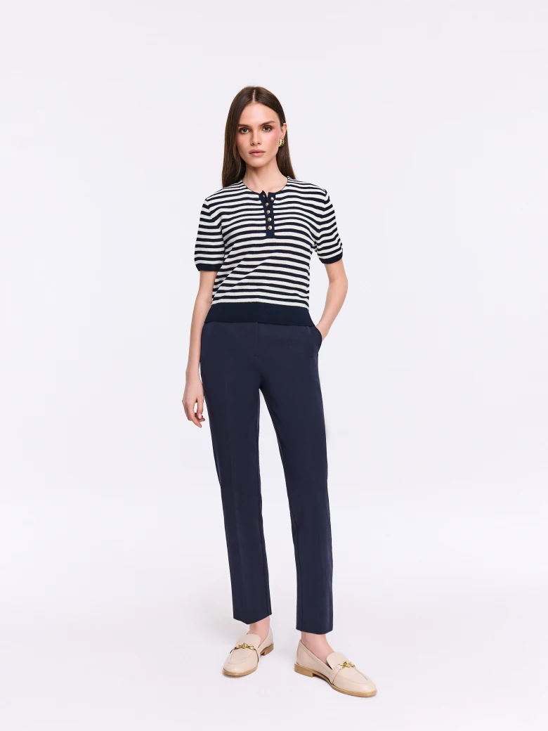 Navy blue cigarette pants