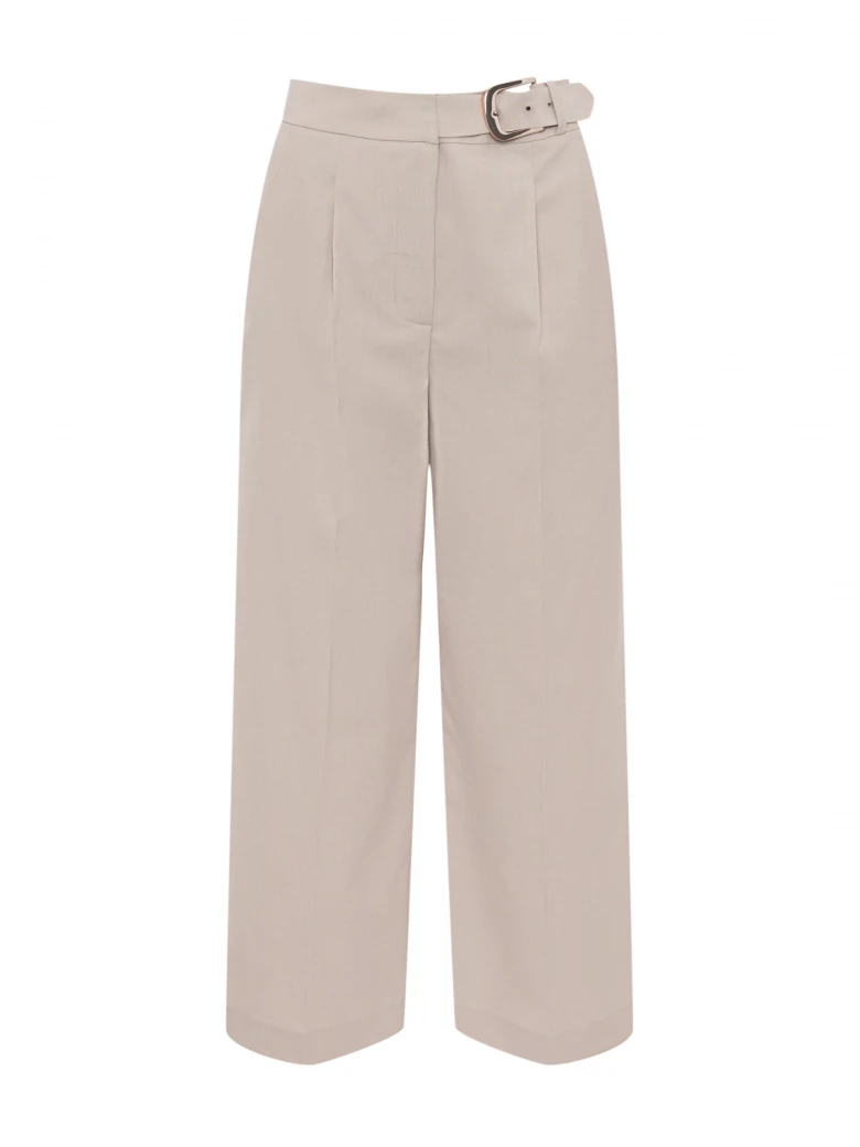 Beige high-waisted culottes