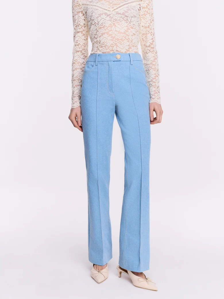 Elegant blue denim pants