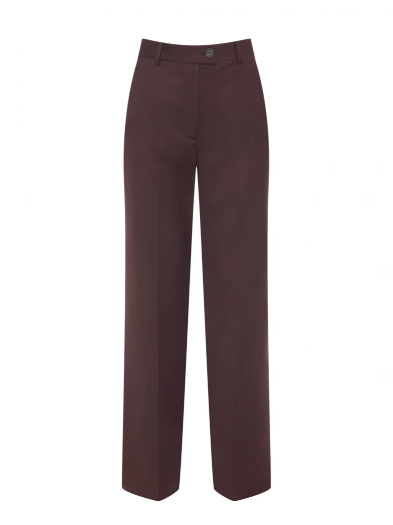 Elegant chocolate brown pants with straight legs