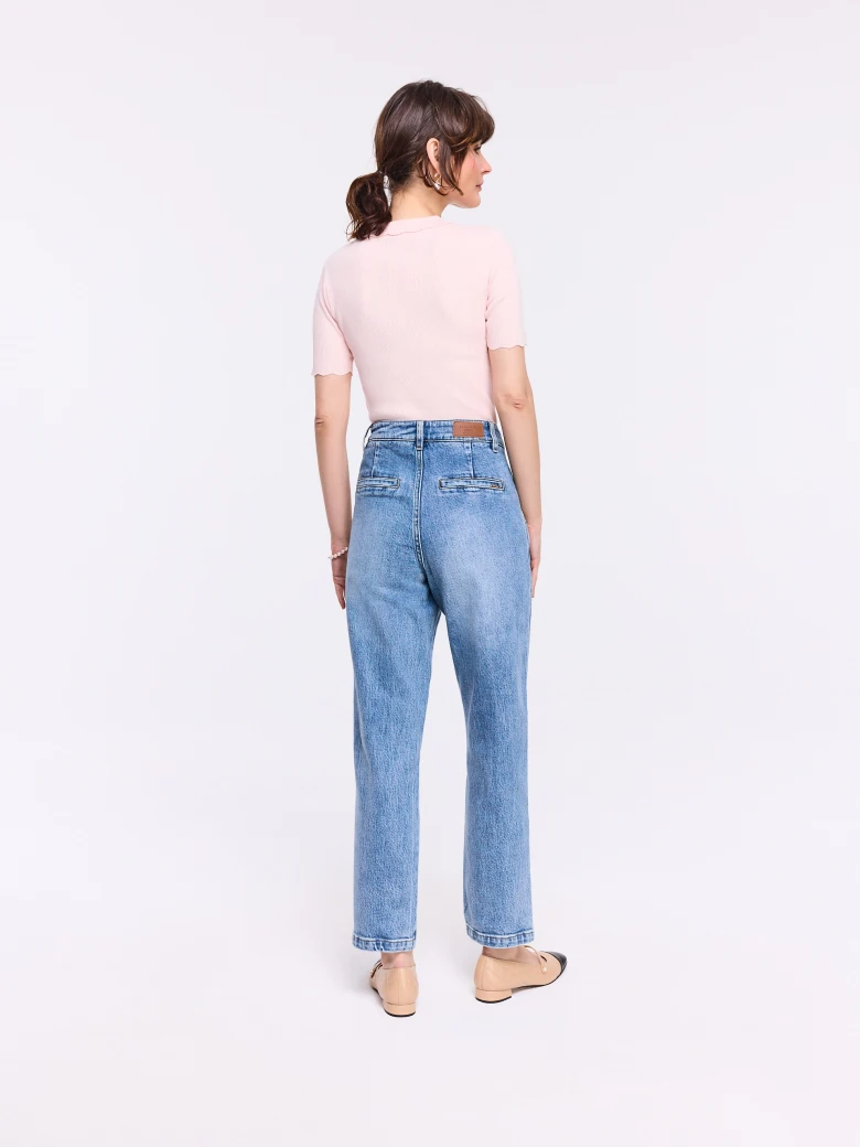 Blue distressed jeans